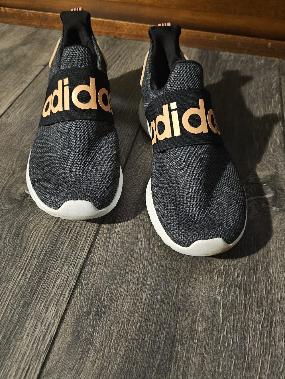 adidas  Black Slip-On Sneakers with Adidas Logo